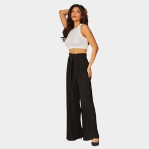 New-PREMISE Black Wide Leg Pants